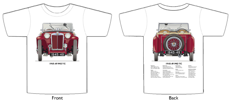 MG TC 1945-49 T-shirt Front & Back